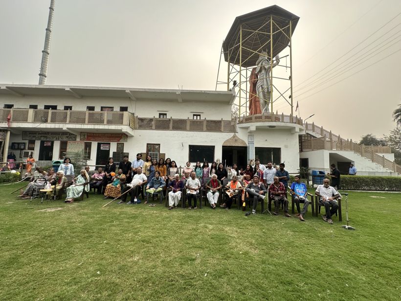 A community gathering on a lawn